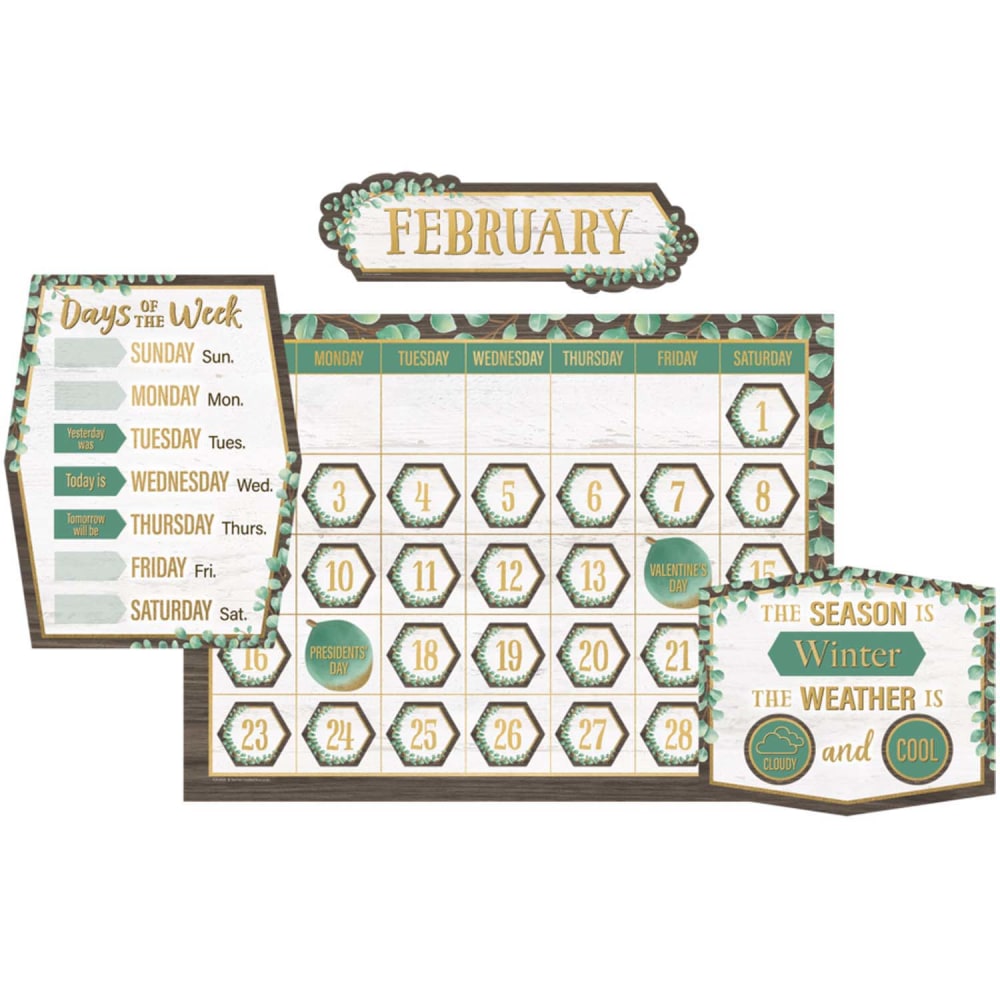 Teacher Created Resources Eucalyptus Calendar Bulletin Board Sets, Pack Of 2