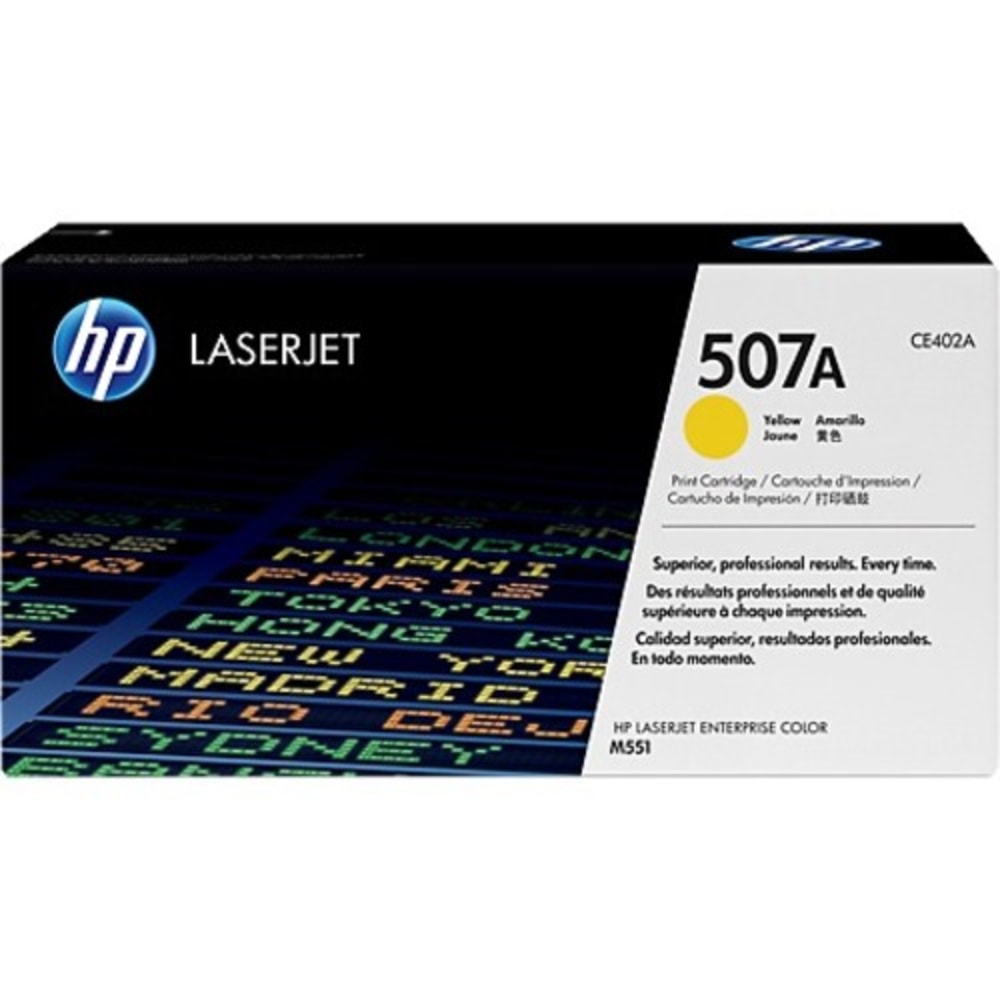 HP 507A Yellow Toner Cartridge, CE402YC