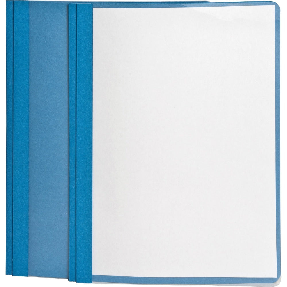 Oxford Clear-Front Report Covers, 8 1/2in x 11in, Light Blue, Pack Of 25