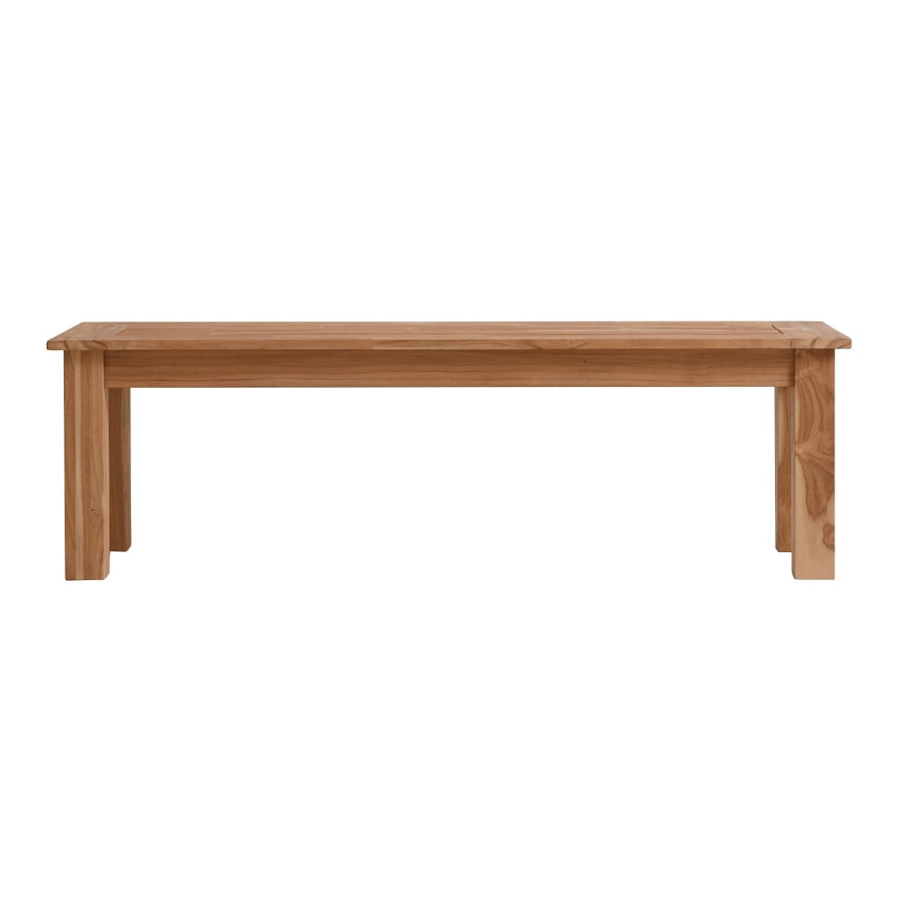 Linon Clemmett Outdoor Bench, 18inH x 80inW x 18inD, Natural