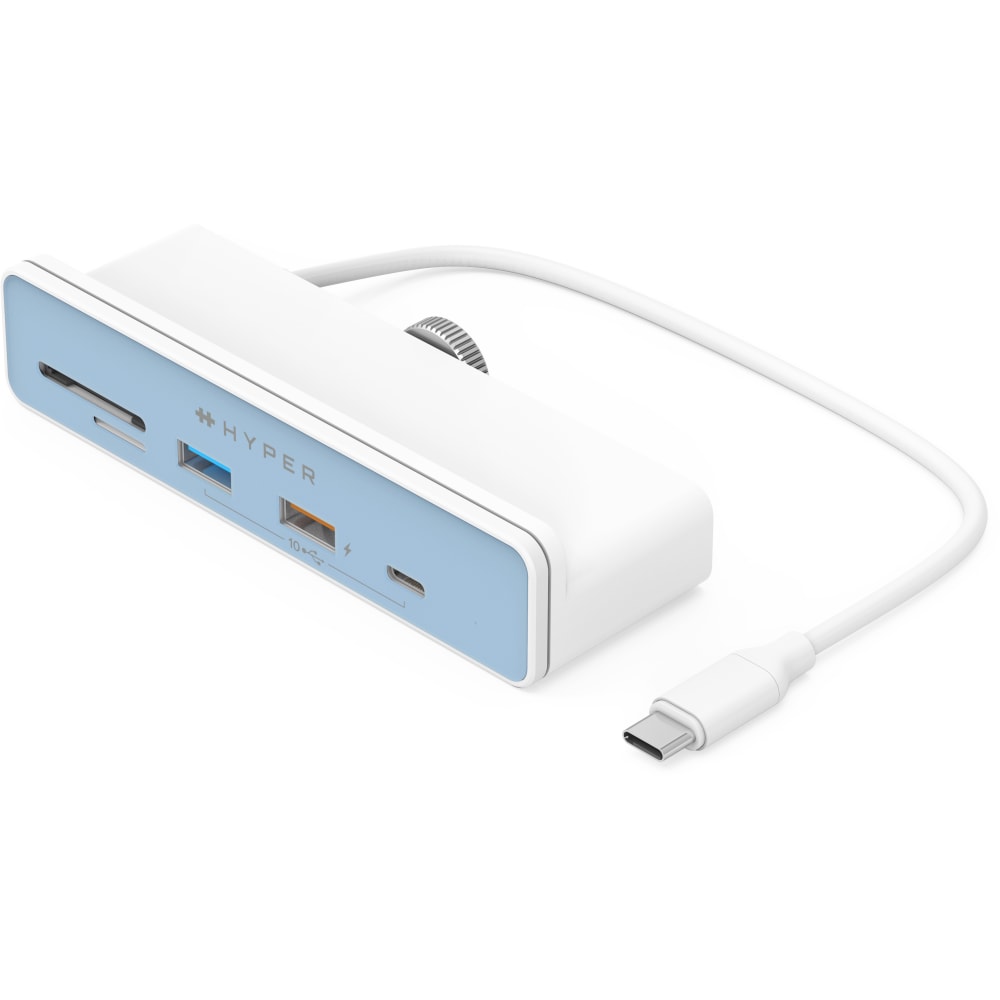 Targus Sanho HyperDrive 6-in-1 USB-C Hub for iMac 24?, 1.03inH x 1.57inW x 4.72inD, White, HD34A8