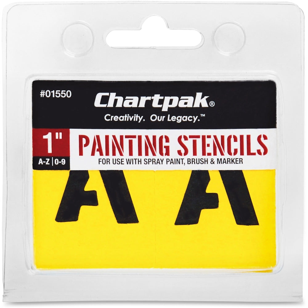 Chartpak Pickett Painting Stencils, Numbers/Letters, 1in