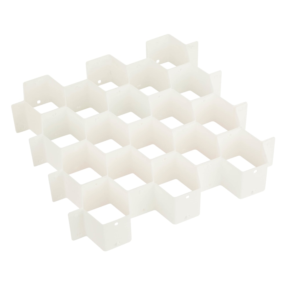 Honey-Can-Do 32-Compartment Drawer Organizer, 2 13/16inH x 13 7/16inW x 15inD, White