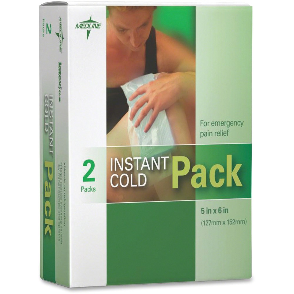 CURAD Instant Cold Packs, 5in x 6in, Box Of 2 Cold Packs