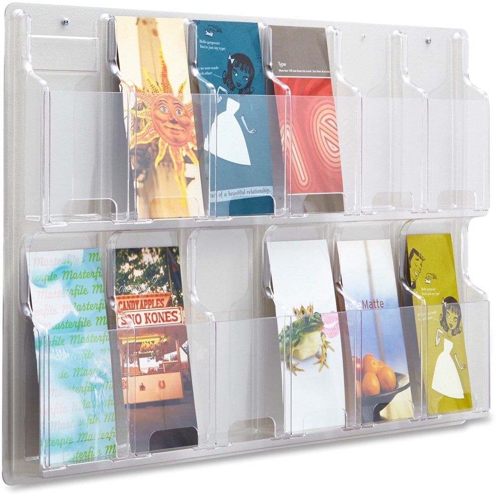 Clear Literature Rack, Pamphlet, 12 Pockets