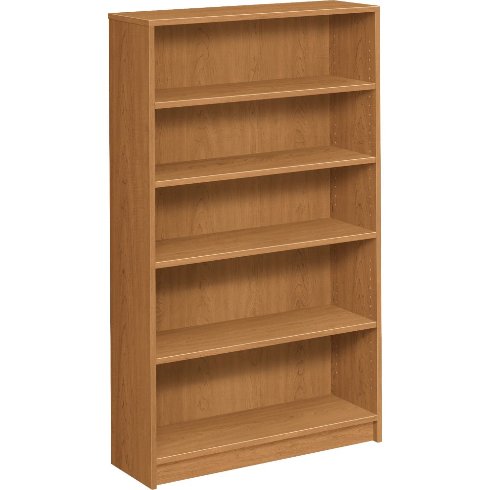 HON 1870 60inH 5-Shelf (3 Adjustable) Bookcase, Harvest