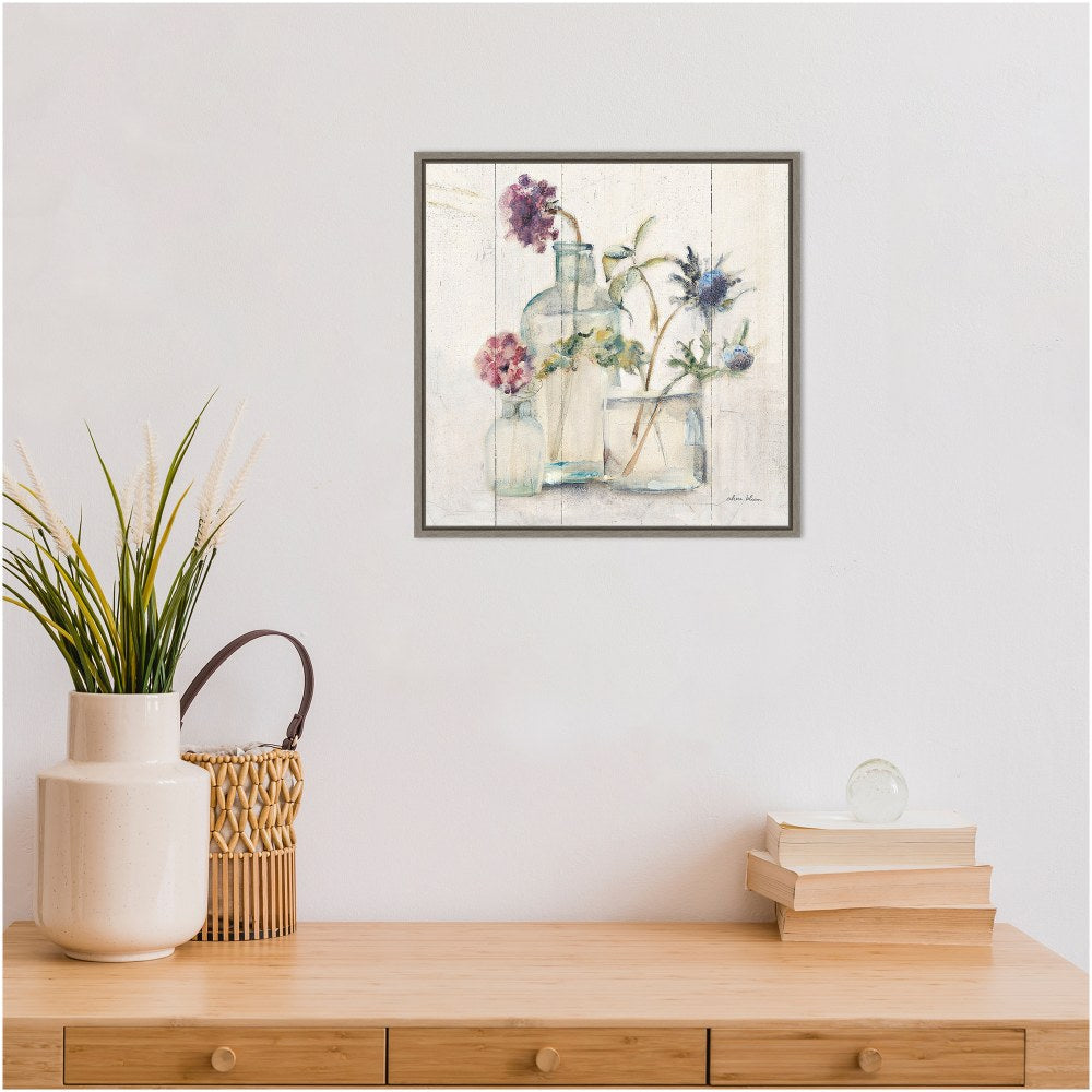 Amanti Art Blossoms on Birch II by Cheri Blum Framed Canvas Wall Art Print, 16inH x 16inW, Graywash