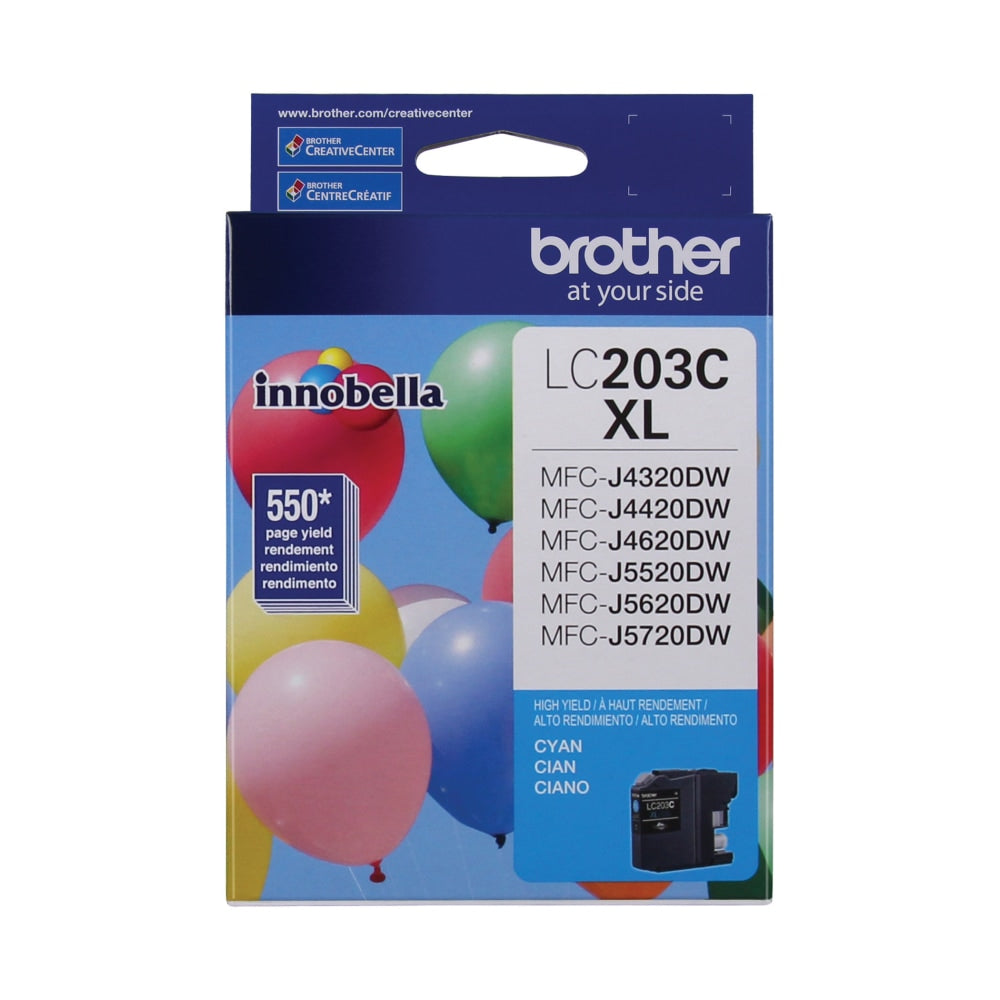 Brother LC203 Cyan High-Yield Ink Cartridge, LC203CS