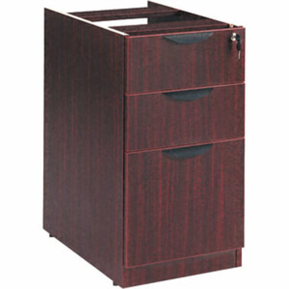 Alera Valencia 16inW Lateral 2-Box/1-File Drawer Pedestal Cabinet For Computer Desk, Mahogany