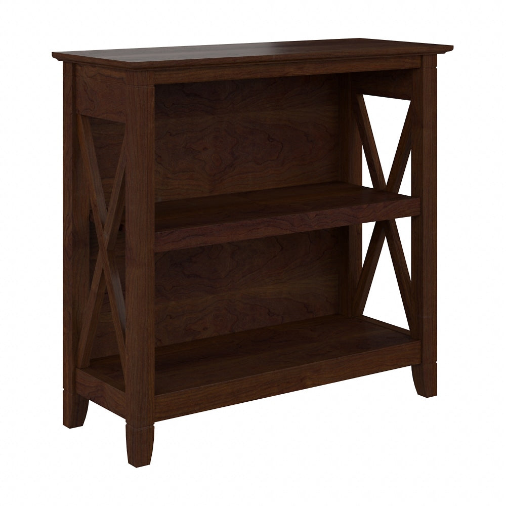 Bush Furniture Key West Small 30inH 2-Shelf Bookcase, Bing Cherry, Standard Delivery