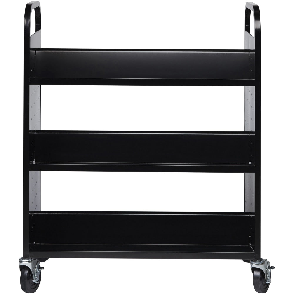 Lorell Double-sided Book Cart, Black