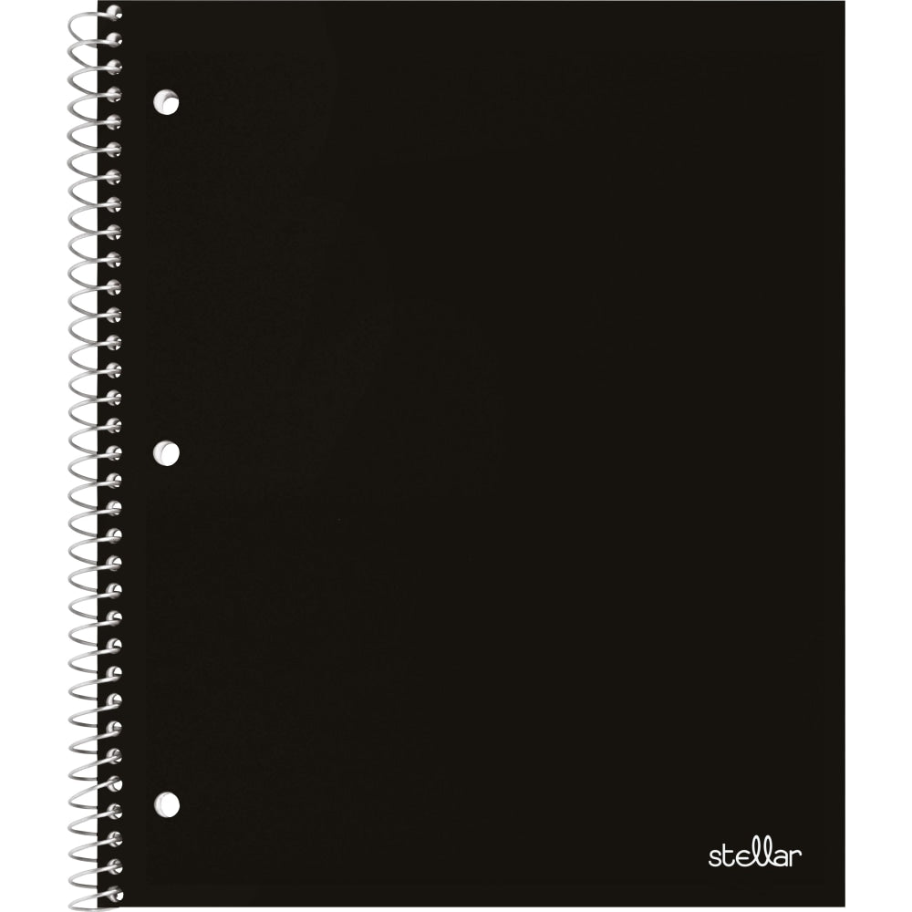 Office Depot Brand Stellar Poly Notebook, 8-1/2in x 11in, 1 Subject, Quadrille Ruled, 100 Sheets, Black