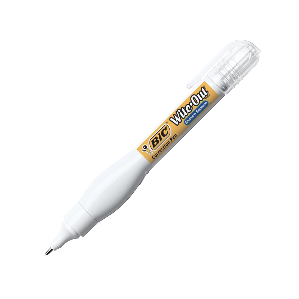 BIC Wite-Out Shake N Squeeze Correction Pen, 8 ml, White, Pack Of 2