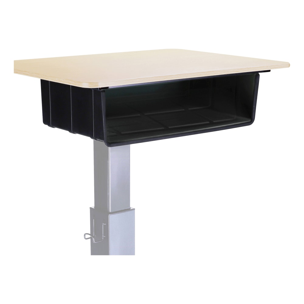 Lorell Large Book Box For Sit-To-Stand School Desk, 5inH x 20inW x 15inD, Black