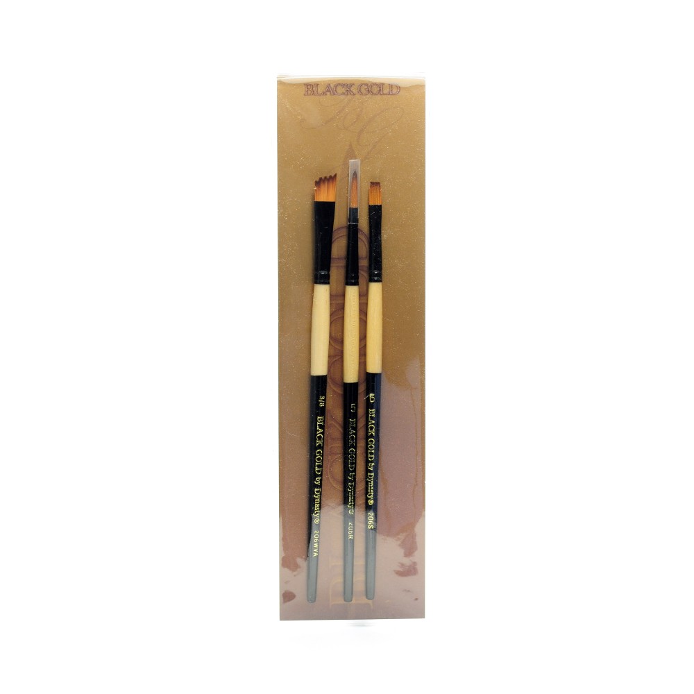 Dynasty Series Paint Brush Set, Assorted Sizes, Foliage/Texture, Set Of 3