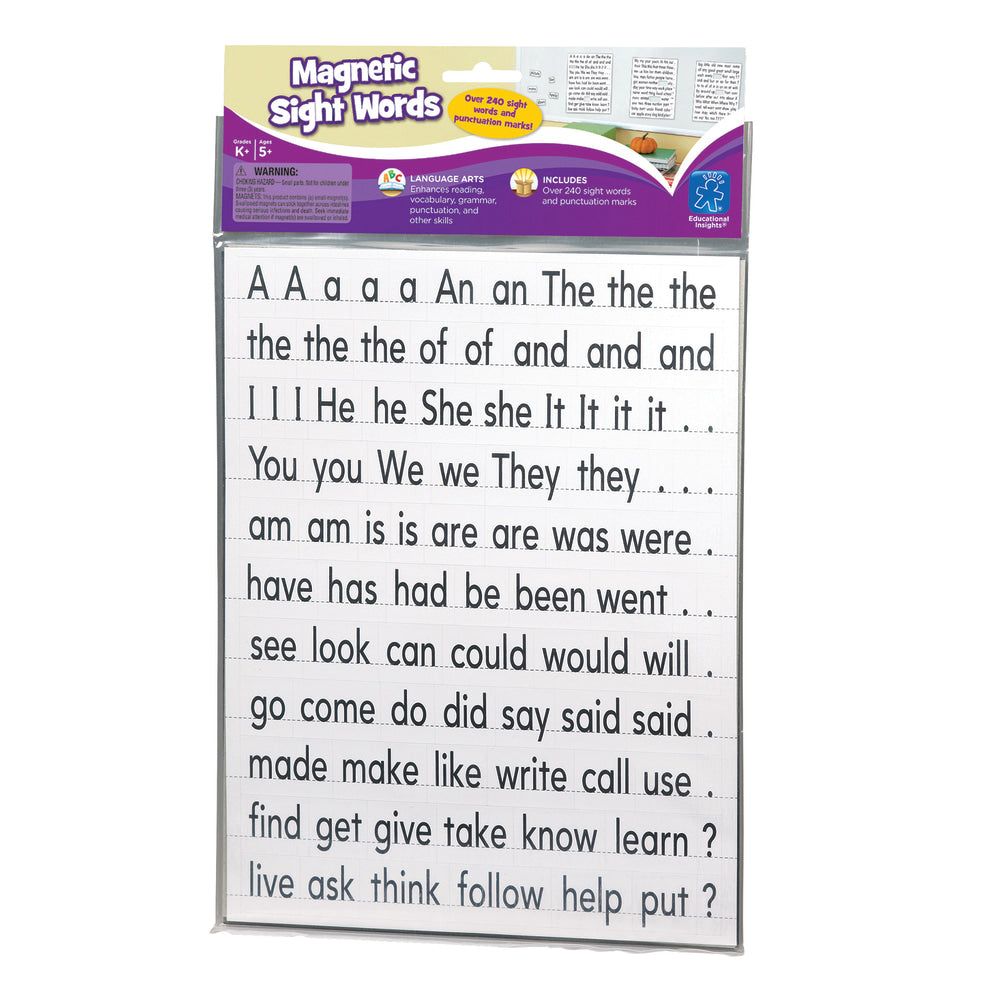 Educational Insights 240-Piece Magnetic Sight Words And Sentence Builders Set