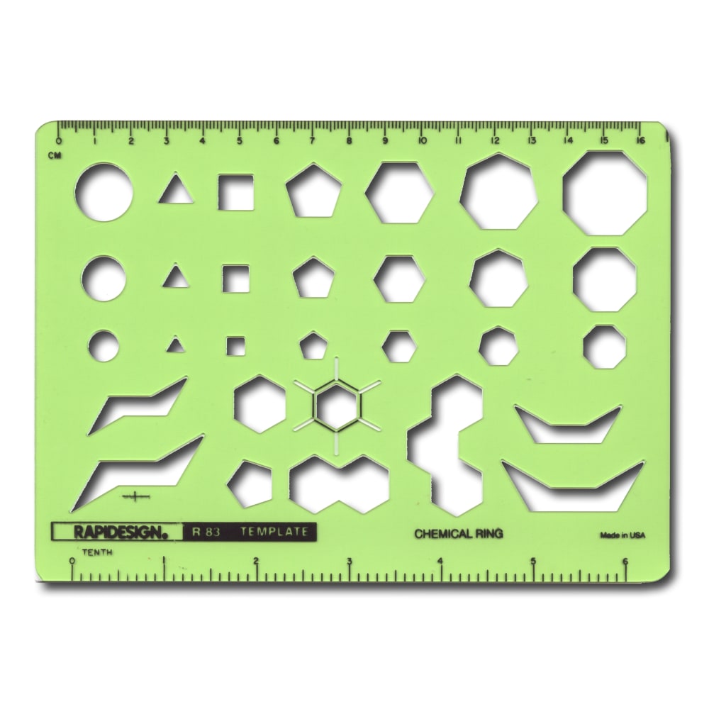 Rapidesign Technical And Scientific Drafting Templates, R-83, Chemical Ring