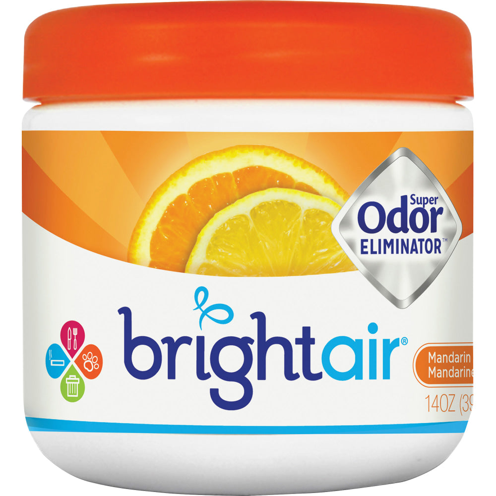 Bright Air Super Odor Eliminator Air Fresheners, Mandarin Orange/Fresh Lemon Scent, 14 Oz, Pack Of 6