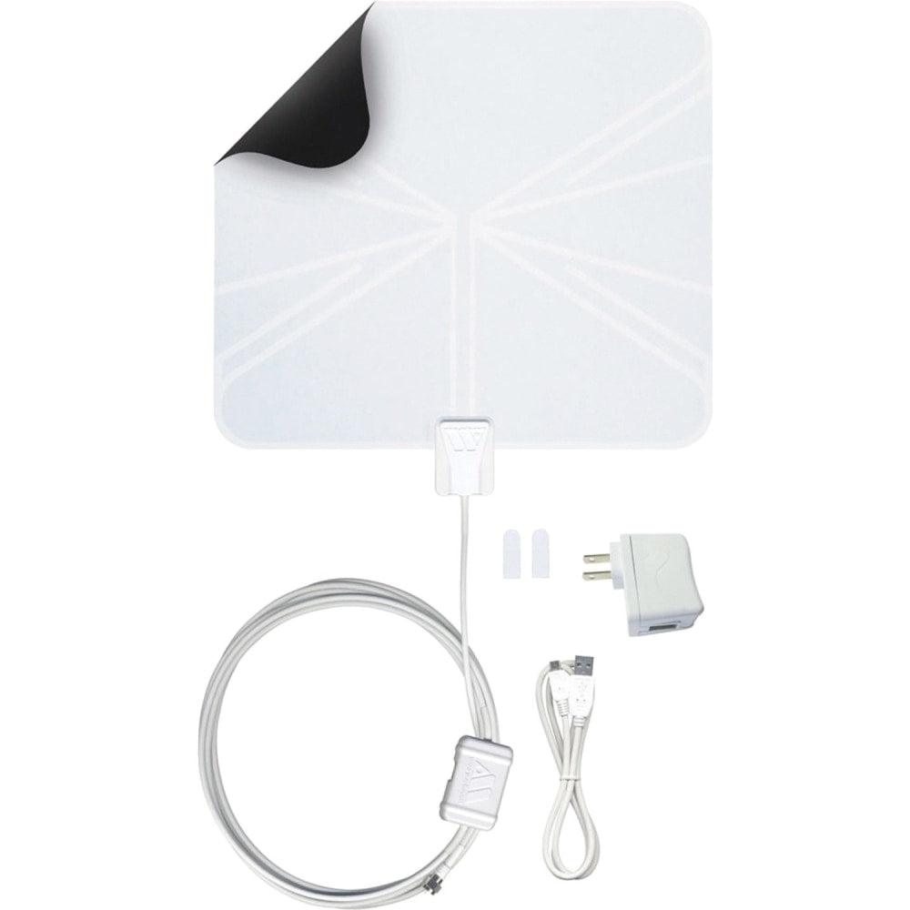 Winegard FlatWave Amped Indoor Amplified HDTV Antenna - Upto 50 Mile - Television - USBWall Mount - Omni-directional