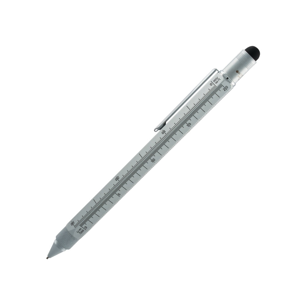 Monteverde One Touch Tool Pencil, 0.9 mm, #2 Soft, Silver Barrel, Black Lead