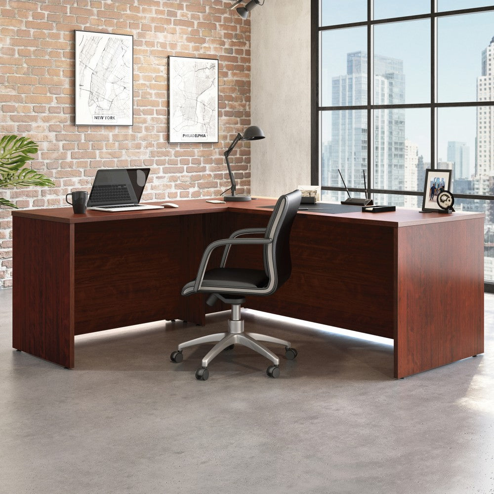 Sauder Affirm 72inW x 30inD Executive Computer Desk With 42in Return, Classic Cherry