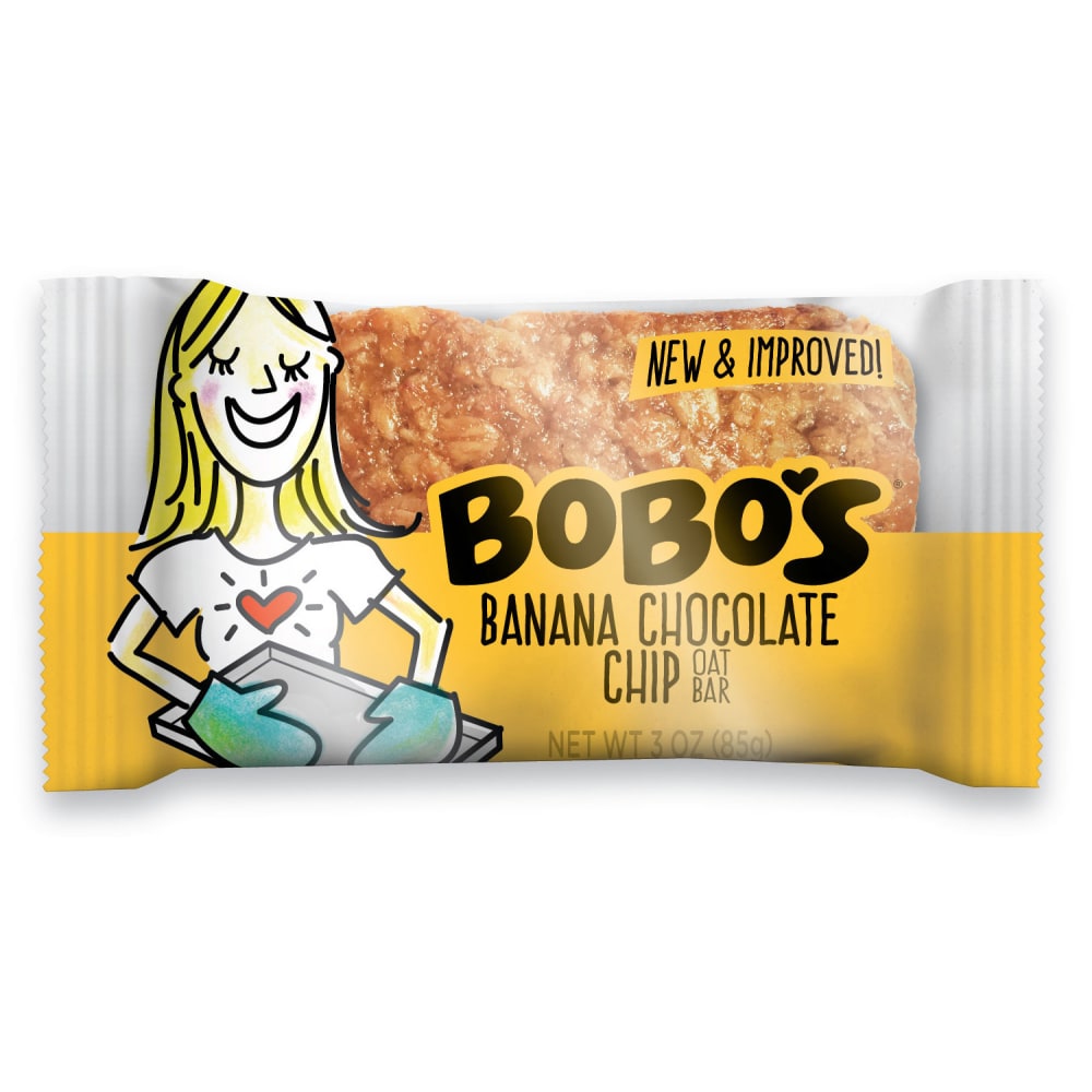 BoBos Oat Bars, Banana Chocolate Chip, 3.5 Oz, Box of 48 Bars