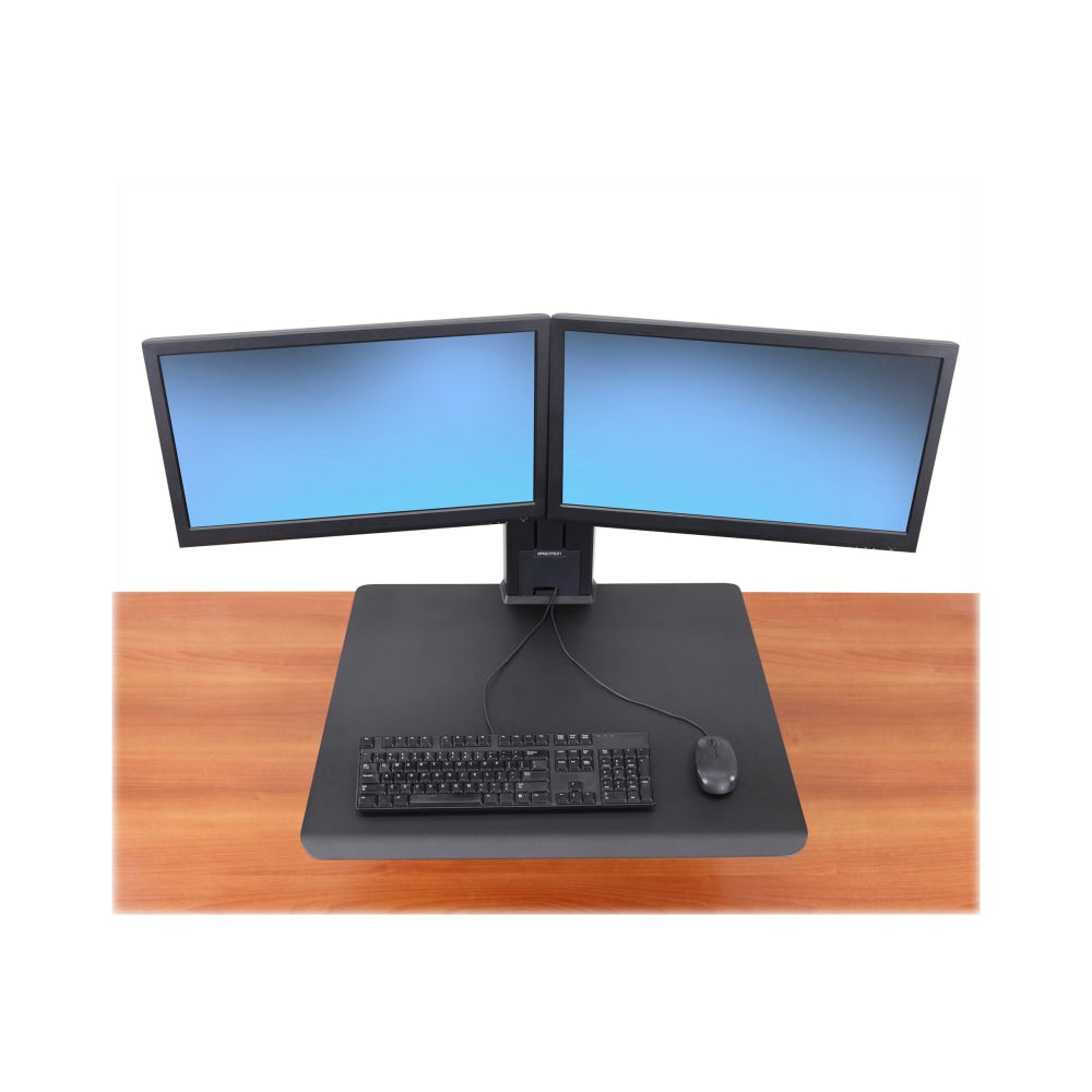 Ergotron WorkFit Desk Mount for Monitor, Keyboard - Black - 2 Display(s) Supported - 24in Screen Support - 25 lb Load Capacity - 100 x 100, 75 x 75