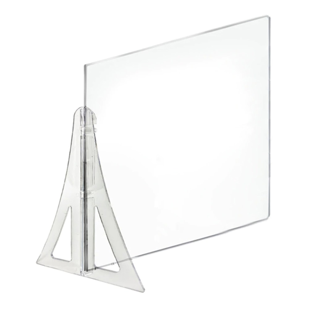 Azar Displays Single Leg Partition Cashier Shield, 20in x 20in, Clear, Set Of 2 Shields