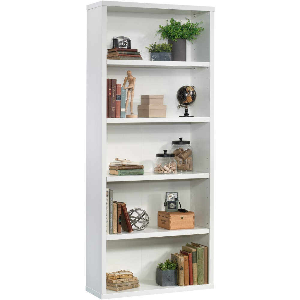 Sauder Select 73inH 5-Shelf Bookcase, Soft White