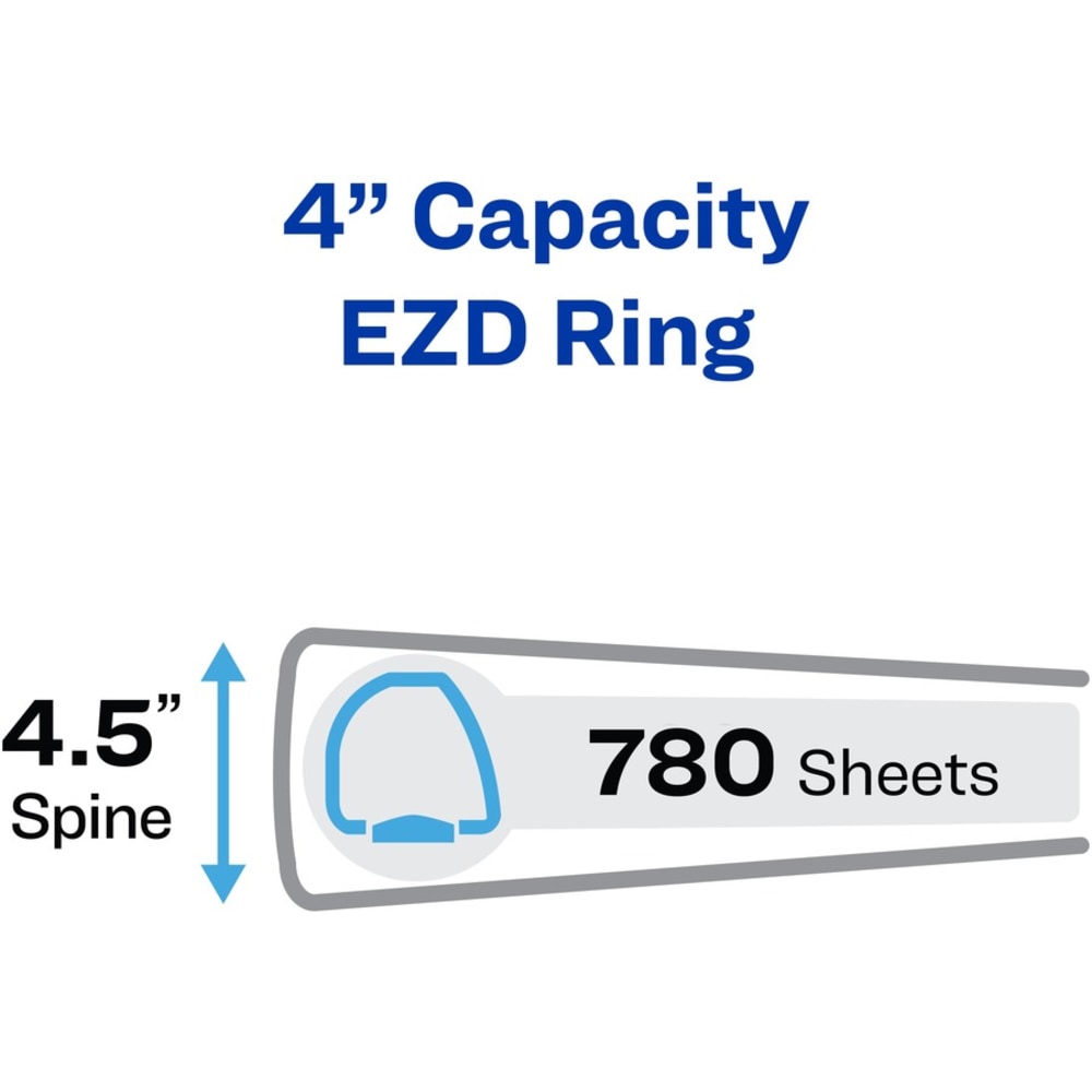 Avery Heavy-Duty 3-Ring Binder With Locking One-Touch EZD Rings, 4in D-Rings, 50% Recycled, Black