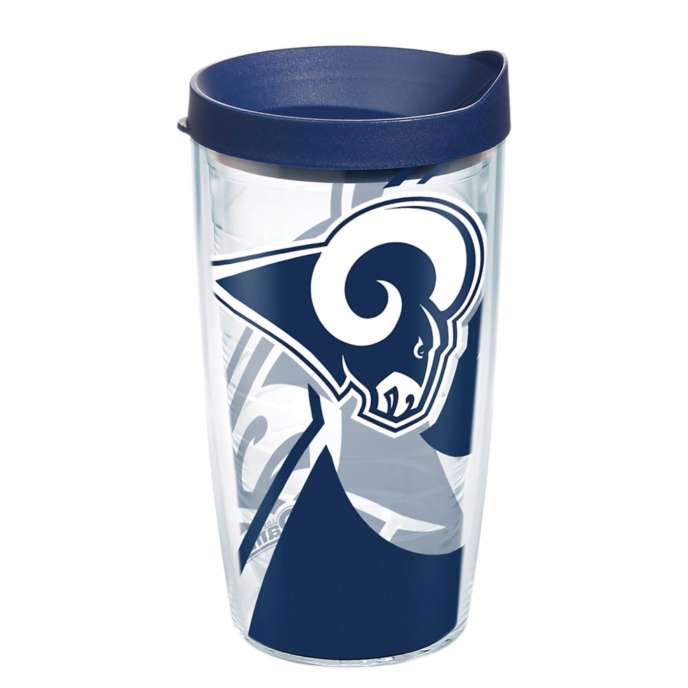 Tervis NFL Tumbler With Lid, 16 Oz, Los Angeles Rams, Clear