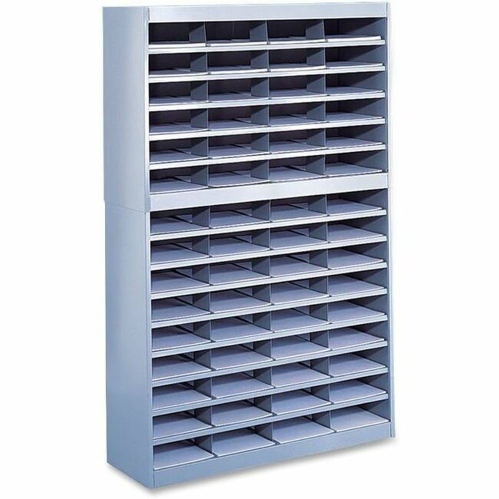 Safco E-Z Stor Steel Literature Organizer, 60 Compartments, 60inH, Gray