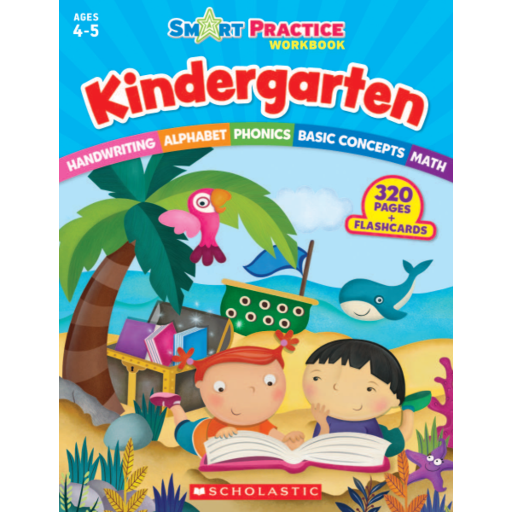 Scholastic Smart Practice Workbook With 48 Flash Cards, Kindergarten