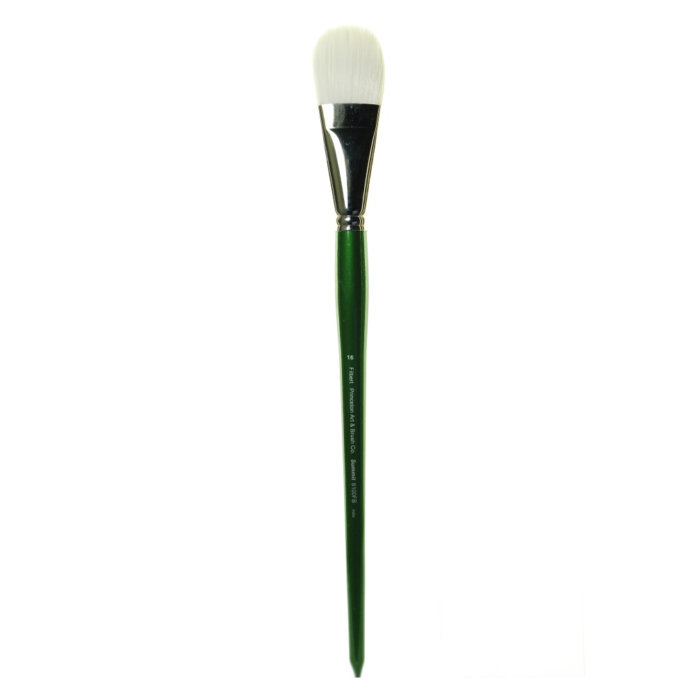 Princeton Bristle Oil And Acrylic Paint Brush 6100, Size 16, Filbert Bristle, Syntheitc, Green