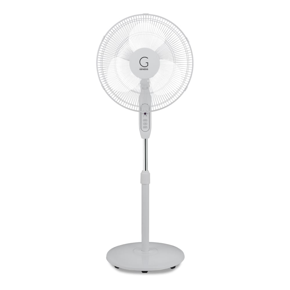 Genesis Oscillating Fan With 16in Stand and Remote, Black