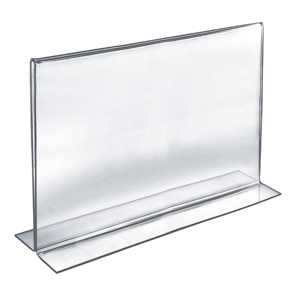 Azar Displays Acrylic Horizontal Sign Holders, 11inH x 14inW x 3inD, Clear, Pack Of 10 Holders