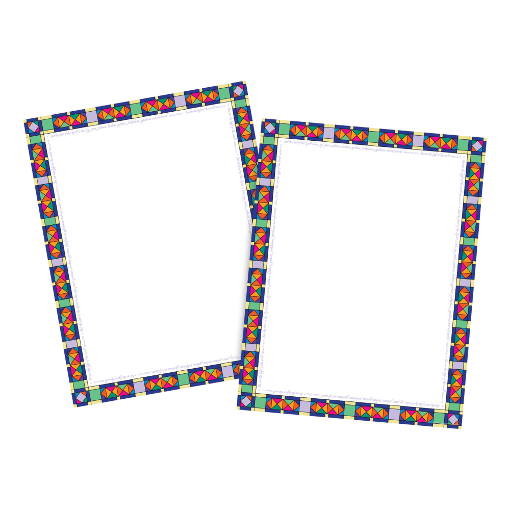 Barker Creek Computer Paper, Letter Paper Size, 60 Lb, Stained Glass, 100 Sheets