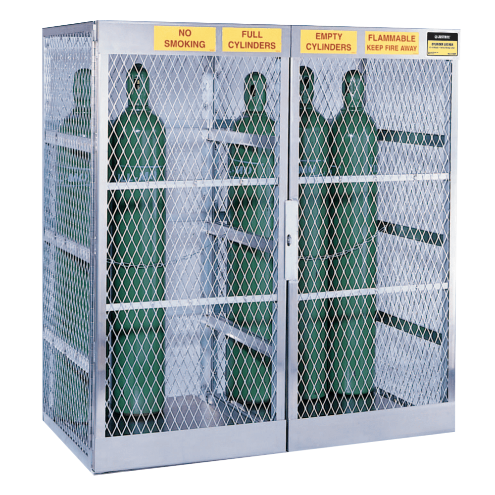 Justrite Cylinder Storage Locker, 10 - 20 Cylinders