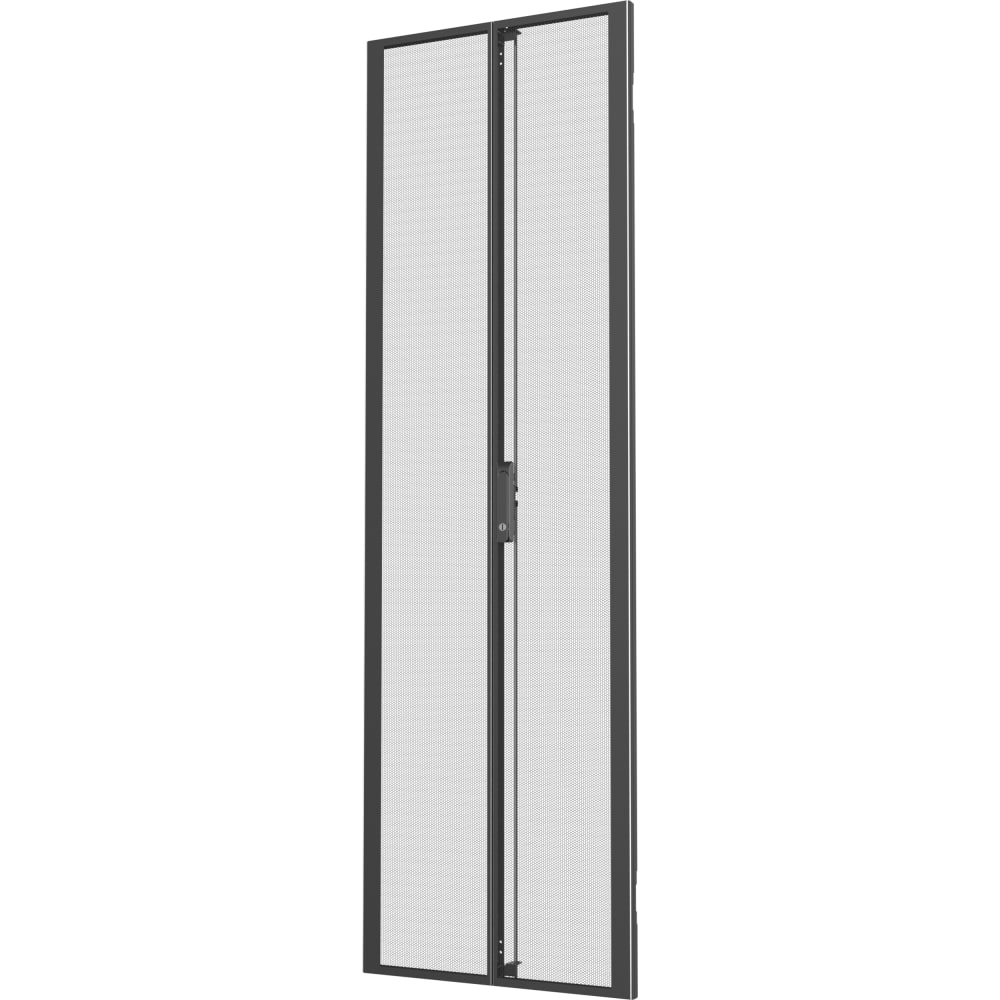 Vertiv VR 48U x 600mm Wide Split Perforated Doors Black - Metal - Black - 48U Rack Height - 2 Pack - 23.6in Width