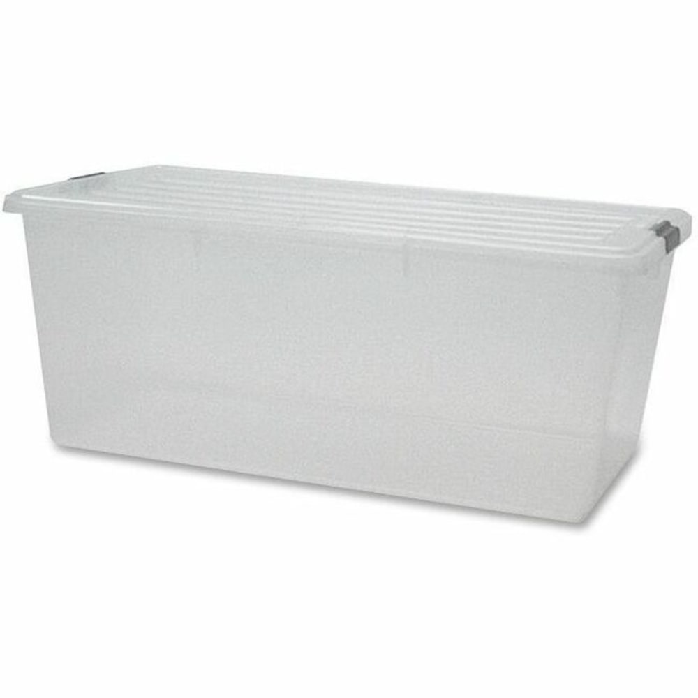 Iris Storage Boxes With Lift-Off Lids, 33 1/2in x 17 3/16in x 13in, Clear, Case Of 4