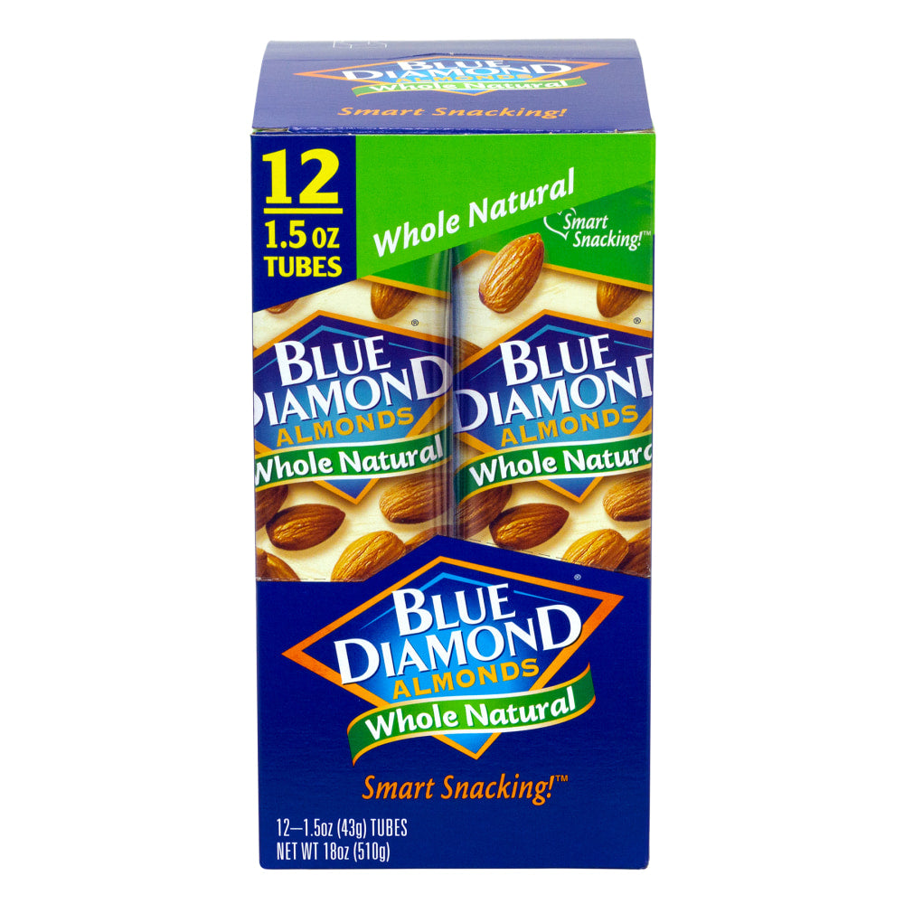 BLUE DIAMOND Almonds Whole Natural, 1.5 oz, 12 Count