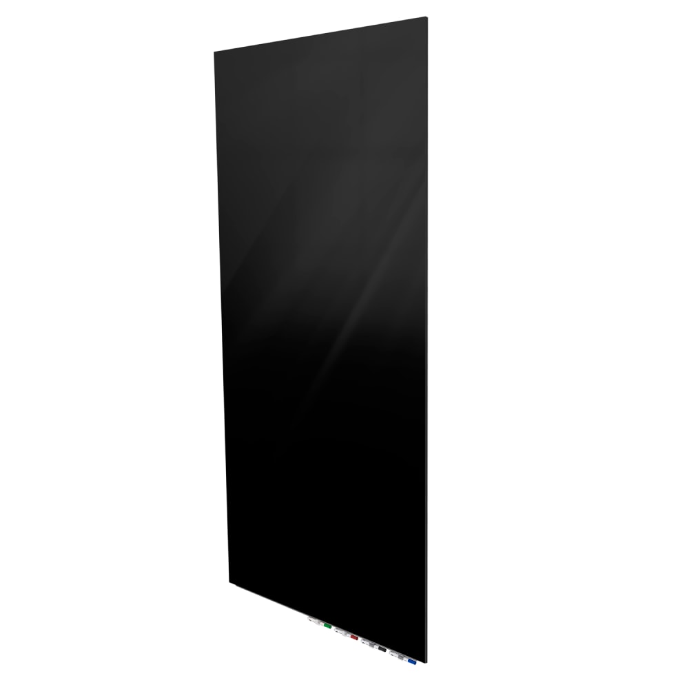 Ghent Aria Low-Profile Magnetic Glass Whiteboard, 96in x 48in, Black