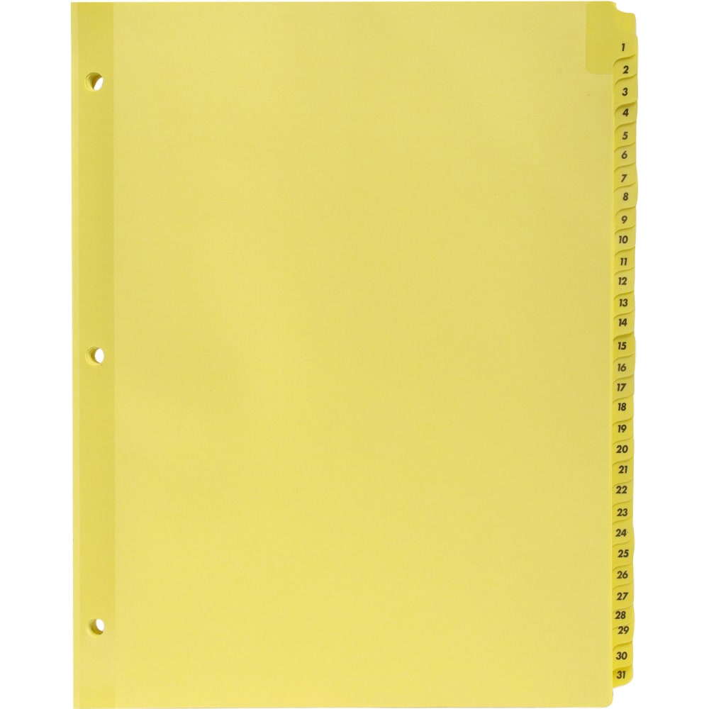 Sparco 1-31 Index Dividers, 8-1/2in x 11in, Buff