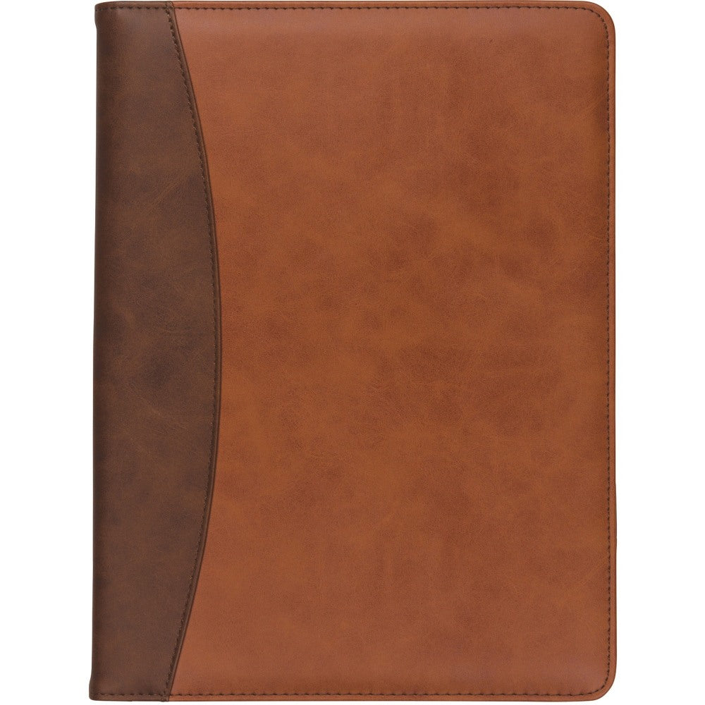 Samsill Two-Tone Padfolio, Resume Portfolio, Business Portfolio, with 8.5 x 11in Writing Pad, Brown and Dark Brown (71656) - PU Leather - Brown, Black, Tan - 1 Each