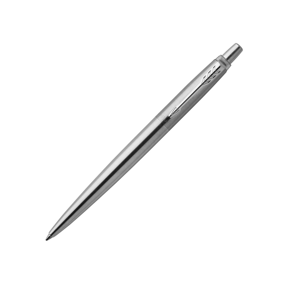 Parker Jotter Ballpoint Pen, Medium Nib, 0.7 mm, Stainless Steel Barrel, Blue Ink