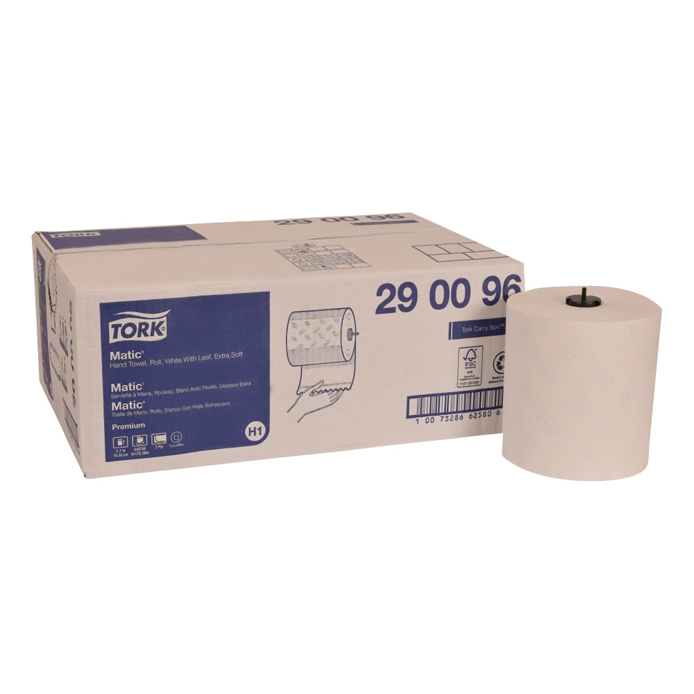 Tork Premium Soft Matic 2-Ply Paper Towels, 704 Sheets Per Roll, Pack Of 6 Rolls