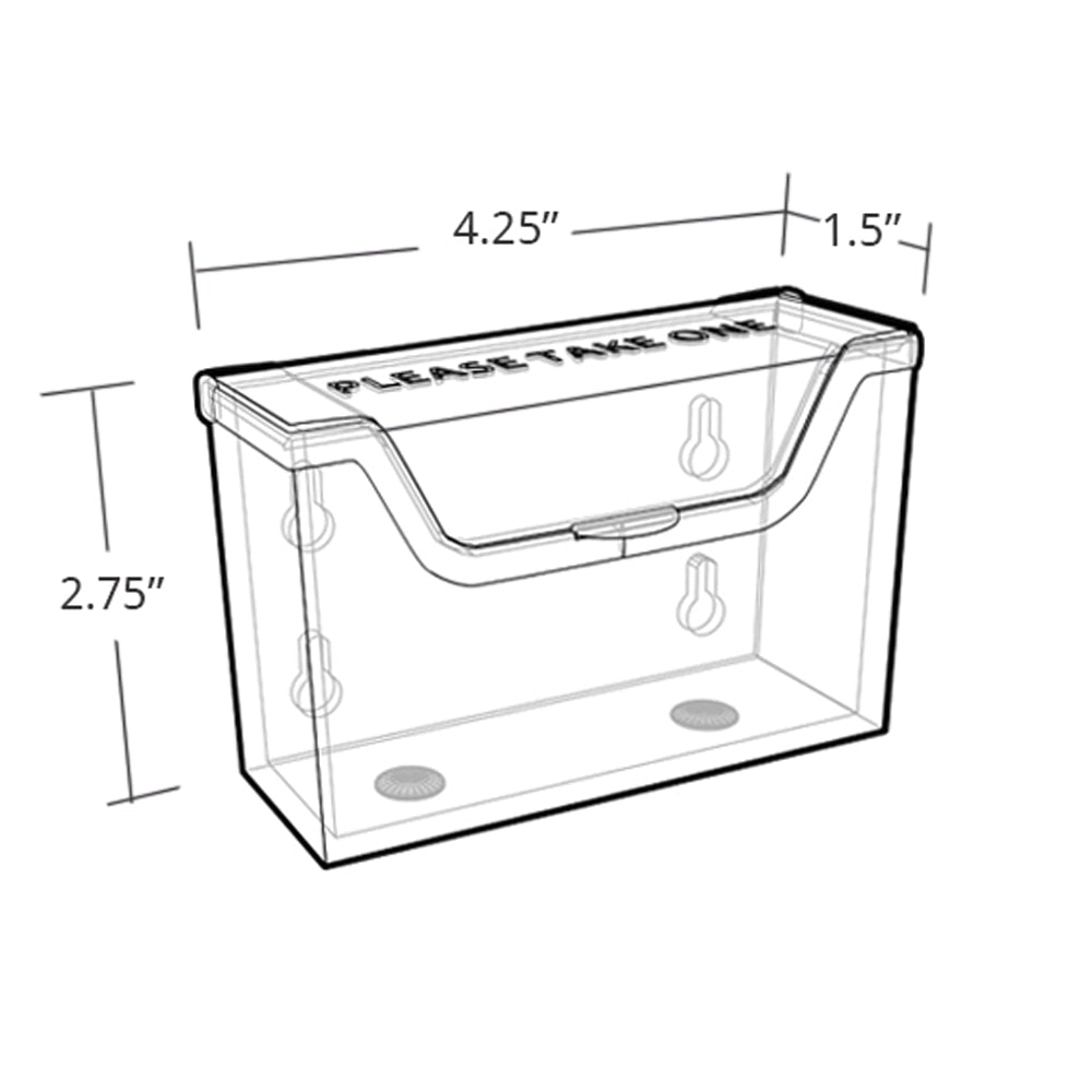 Azar Displays Styrene Clip-On Removable Business Card Pockets, 2-3/4inH x 4-1/4inW x 1-1/2inD, Clear, Pack Of 2 Pockets