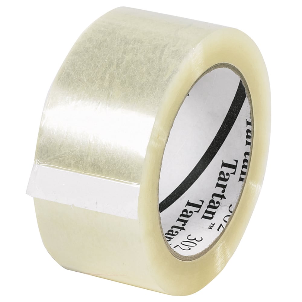 3M 302 Carton Sealing Tape, 3in x 110 Yd., Clear, Case Of 24