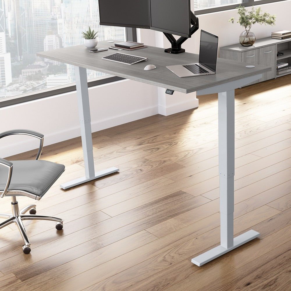 Bush Business Furniture Move 40 Series Electric Height-Adjustable Standing Desk, 28-1/6inH x 71inW x 29-3/8in, Platinum Gray/Cool Gray Metallic, Standard Delivery