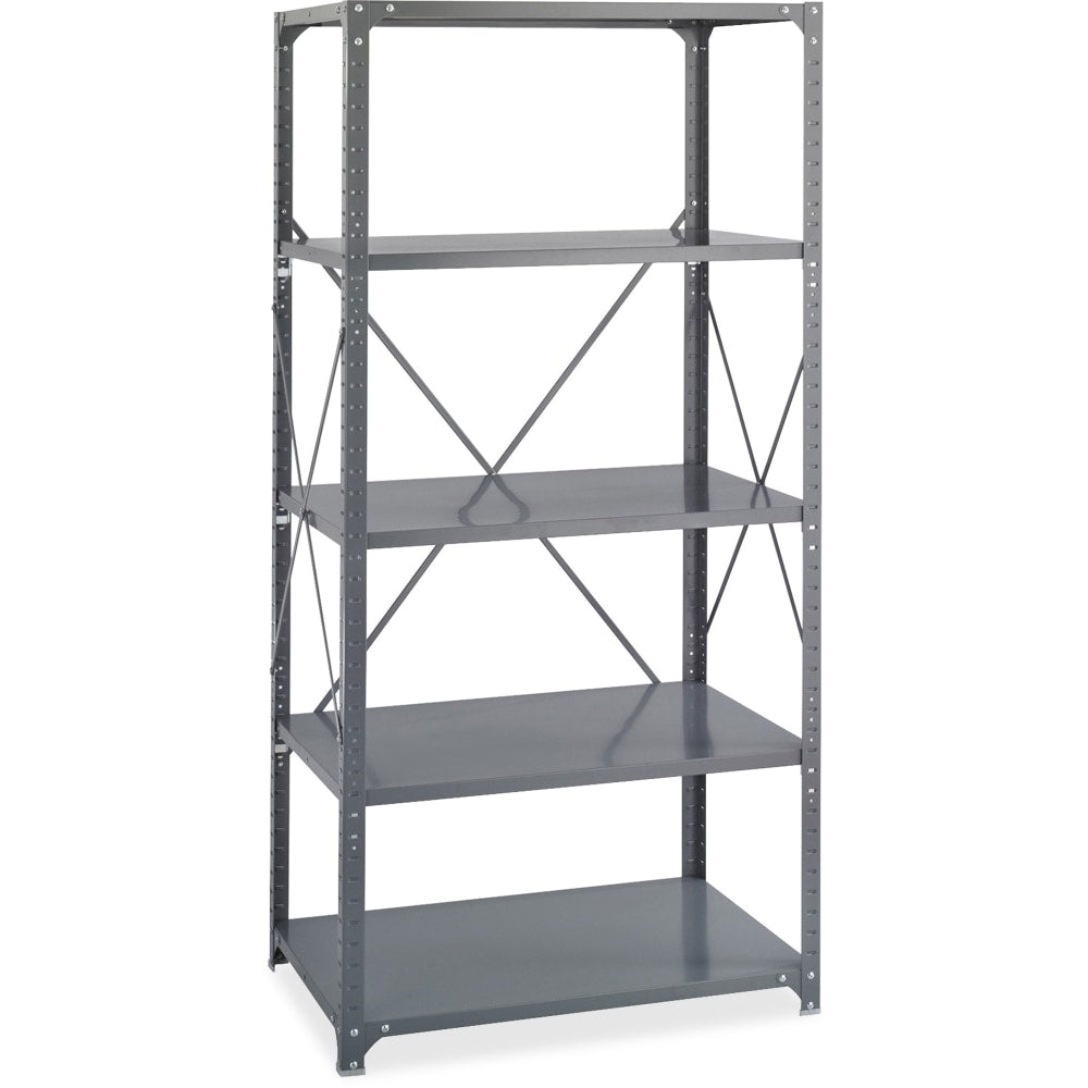 Safco Commercial Steel Shelving, 5 Shelves, 36in W x 18in D x 75in H